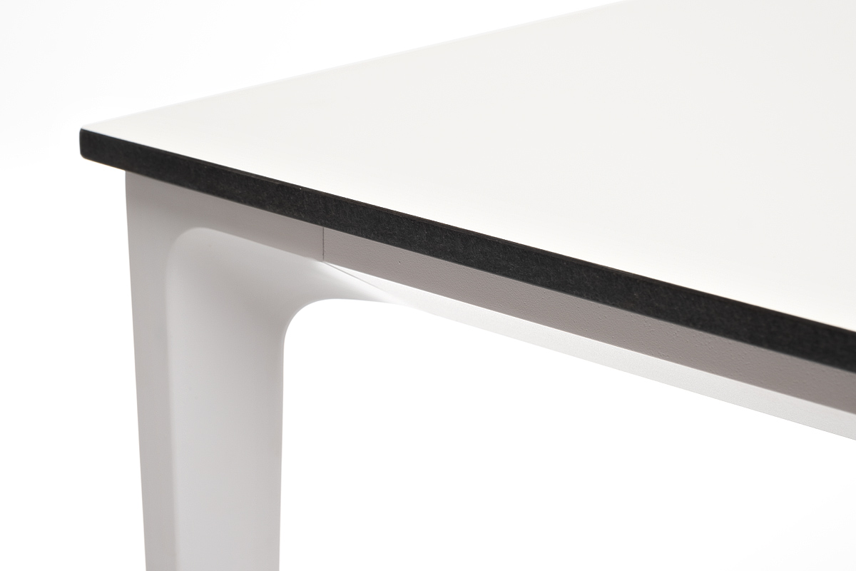 Малага обеденный стол из HPL 90х90см, цвет молочный, каркас белый фото 4