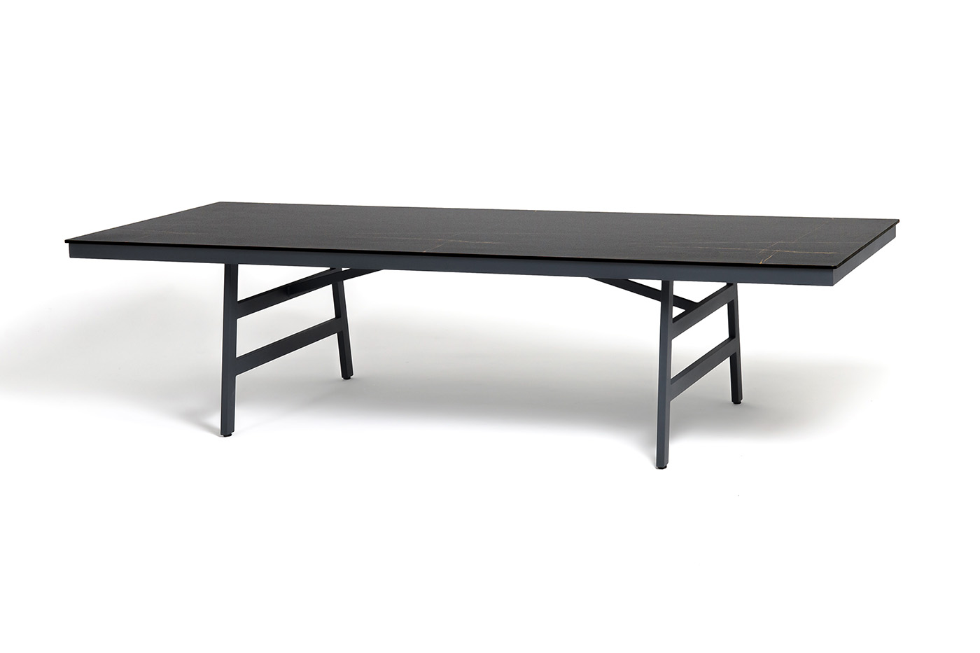 Рио стол из HPL 300х120см, цвет столешницы черный мрамор, угол R3мм фото 3