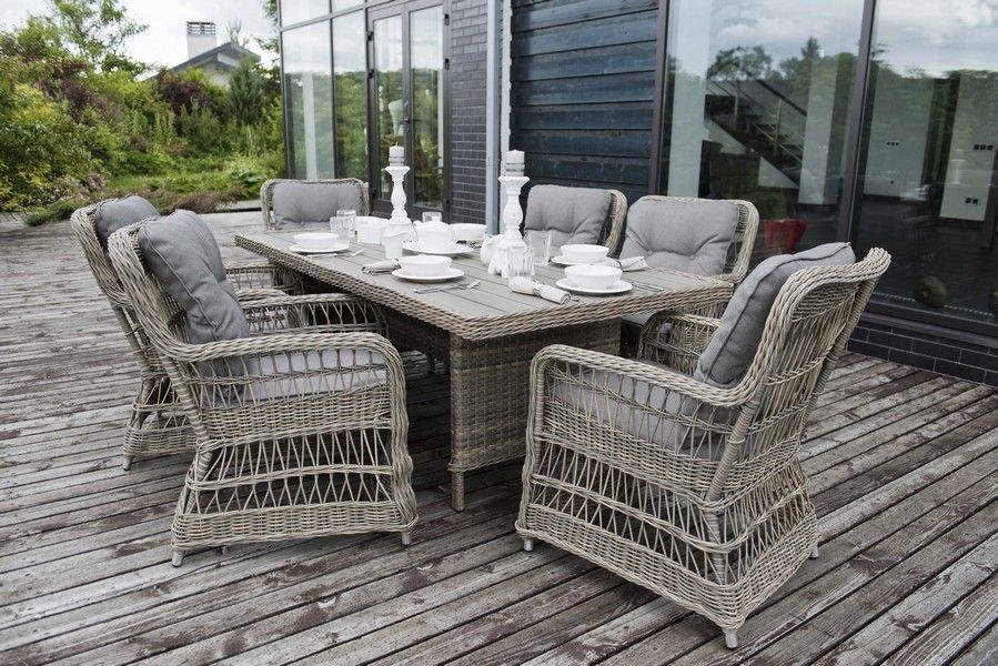 Обеденная группа Цесена 4SIS плетеная из искусственного ротанга фото 1