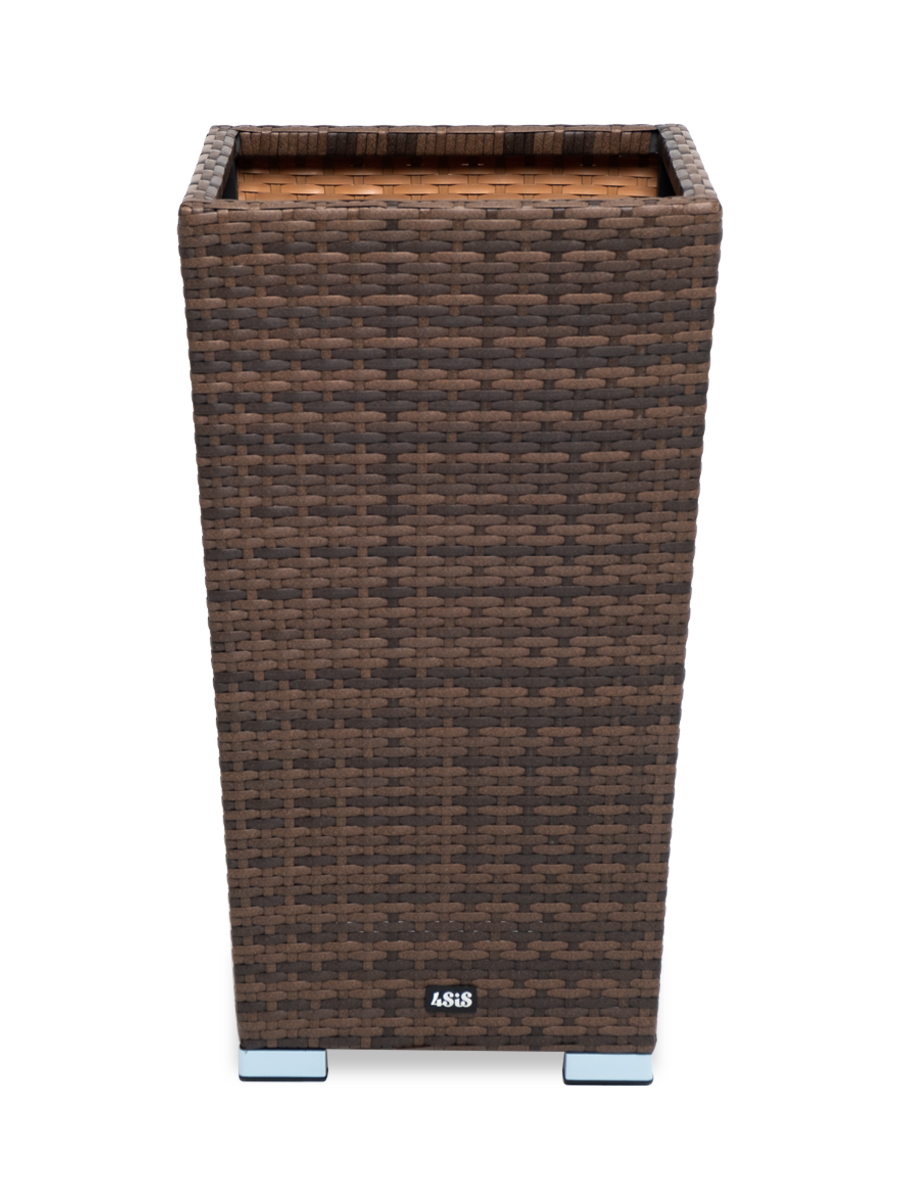 Капучино кашпо для цветов плетеное из искусственного ротанга, цвет коричневый фото 2