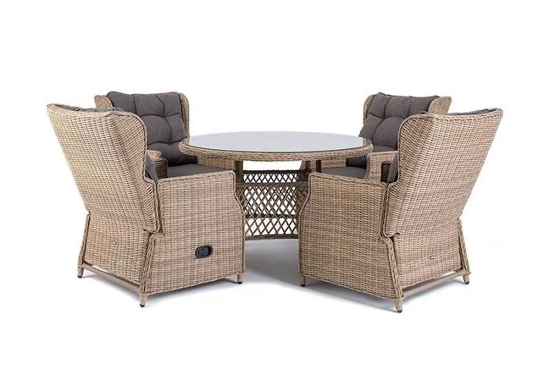 Обеденная группа Лацио 4SIS из искусственного ротанга, цвет соломенный фото 2