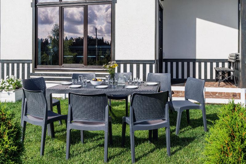 Обеденный комплект July L Royal Family из пластика, цвет графит фото 2