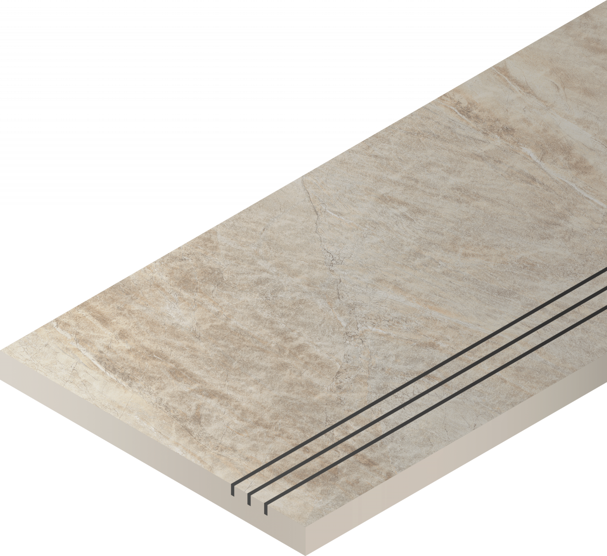 Керамогранитная ступень Italon Манетик X2 Уайт Бортик 30X60 Грип Пр фото 1