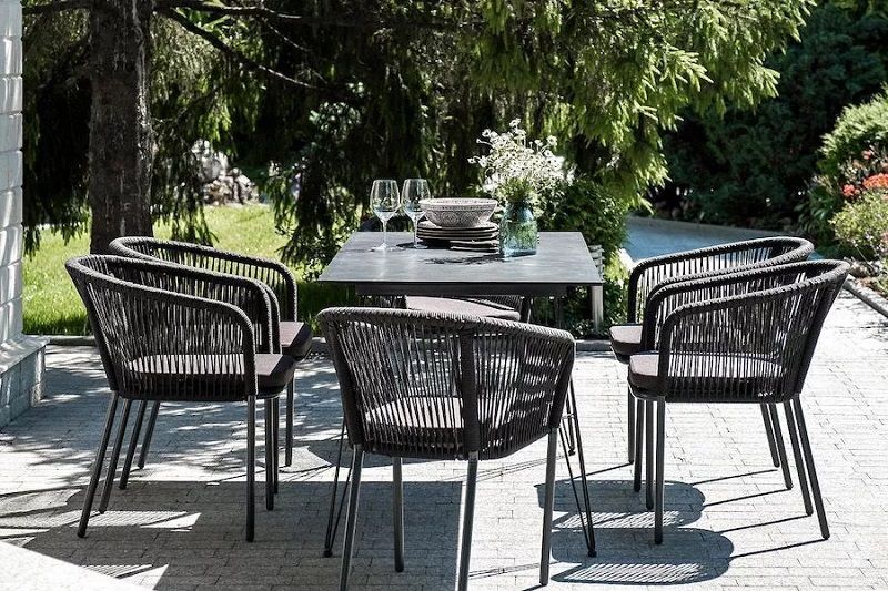 Обеденная группа Милан 4SIS из роупа (веревки), цвет темный фото 4