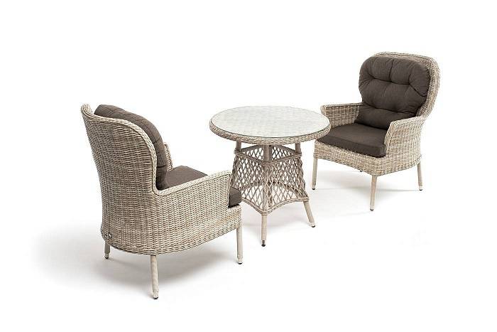 Кофейный Алиса 4SIS комплект из искусственного ротанга, цвет бежевый фото 2