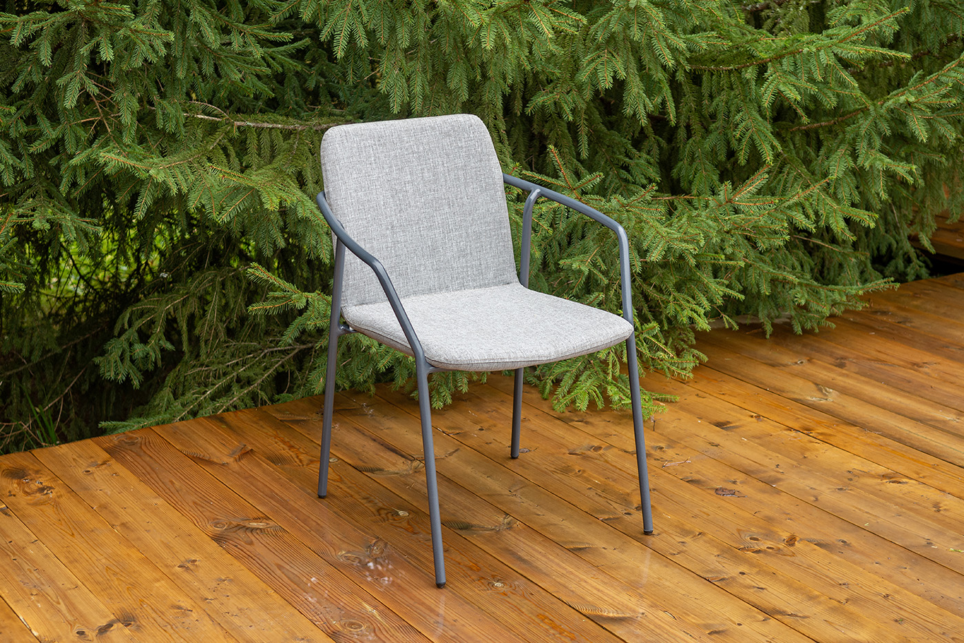 Марокко стул из текстилена nanotex, алюминиевый каркас, цвет серый фото 2