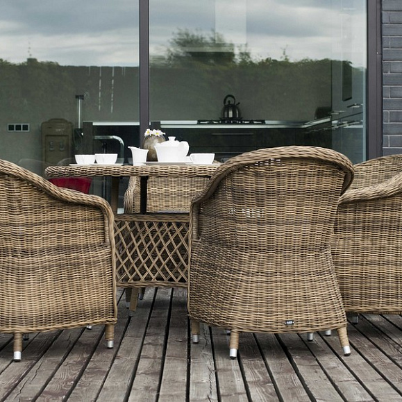 Равенна плетеное кресло из искусственного ротанга, цвет соломенный фото 7