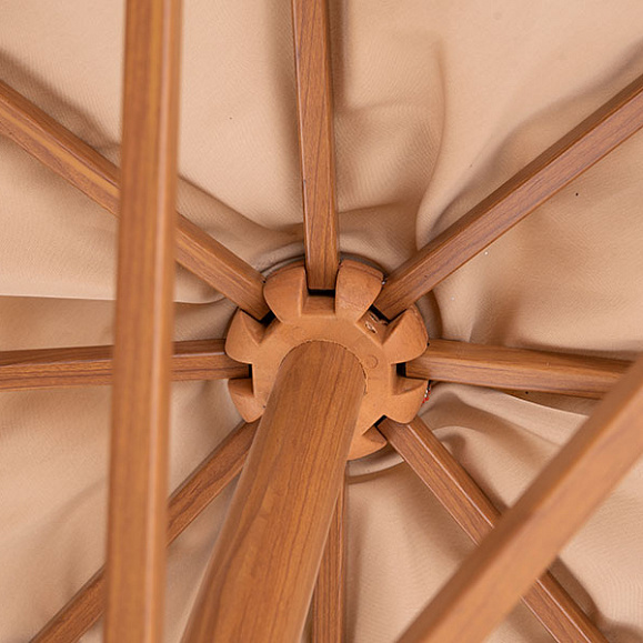 Корсика зонт уличный 3х3м на боковой алюминиевой опоре, цвет под дерево фото 6