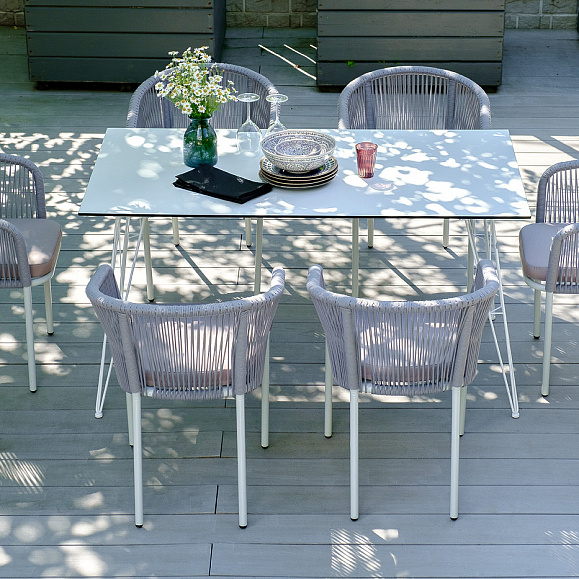 Руссо обеденный стол из HPL 150х80см, цвет молочный фото 3