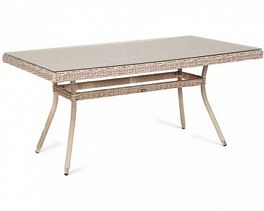 Плетеный стол Латте 4SIS из искусственного ротанга, цвет бежевый