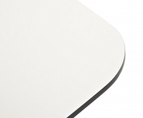 Верона журнальный стол из HPL 120х65, H40, каркас белый муар, цвет столешницы молочный