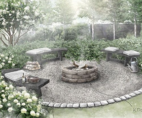 Скамья для костровой зоны SK180 Concretika 180х37х45 см