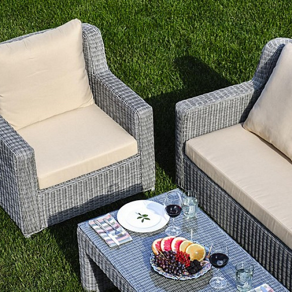 Стол плетеный кофейный из искусственного ротанга SUNSTONE Joygarden фото 5