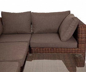 Лаунж-зона трансформирующаяся Лунго 4SIS из искусственного ротанга, цвет коричневый