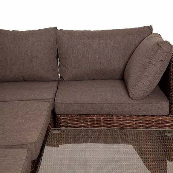 Лаунж-зона трансформирующаяся Лунго 4SIS из искусственного ротанга, цвет коричневый фото 4