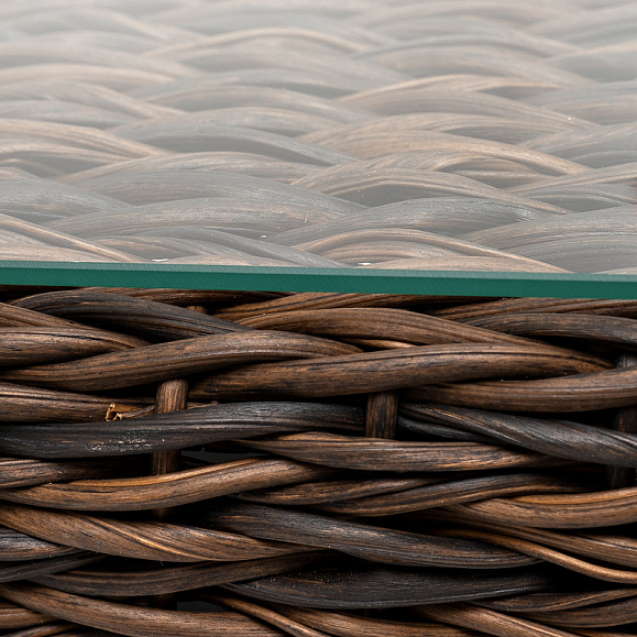 Капучино журнальный столик из искусственного ротанга (гиацинт), цвет коричневый фото 6