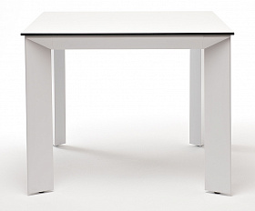 Венето обеденный стол из HPL 90х90см, цвет молочный, каркас белый