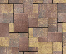 Тротуарная плитка Нобетек Новый город квартет 4НГК6Ф Колормикс №21 Магма