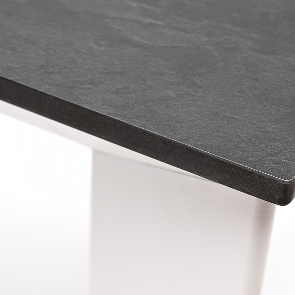 Венето обеденный стол из HPL 90х90см, цвет серый гранит, каркас белый фото 3