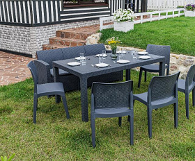 Обеденный комплект July XXL Royal Family из пластика, цвет графит