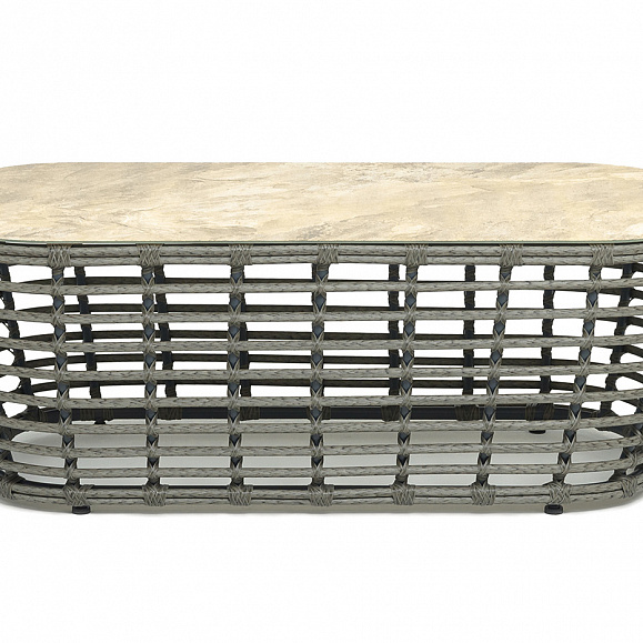 Ницца журнальный столик из искусственного ротанга, цвет серый фото 2