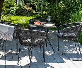 Конте интерьерный стол из HPL 63x63см, цвет серый гранит