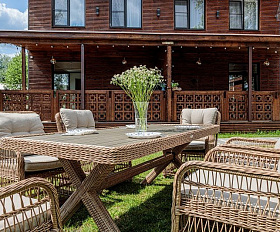 Обеденный комплект Isabella Royal Family из искусственного ротанга, цвет бежевый