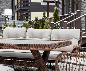 Обеденный комплект Albert Royal Family из искусственного ротанга, цвет коричневый