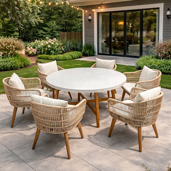 Обеденный комплект Eleonora Royal Family из натурального дерева на 6 персон фото 1