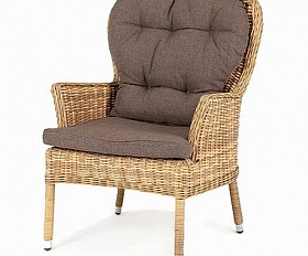 Плетеное кресло Алиса 4SIS из искусственного ротанга, цвет соломенный