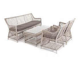 Лаунж-зона Асти 4SIS из искусственного ротанга, цвет бежевый 4 персоны