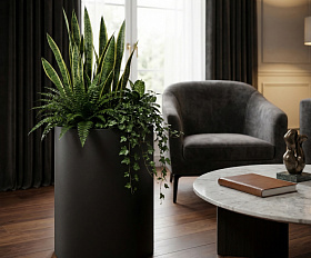 Кашпо Concretika Тюб Макси D40H60 Идеально черный