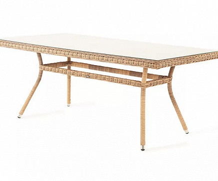 Плетеный стол Латте 4SIS из искусственного ротанга, цвет соломенный