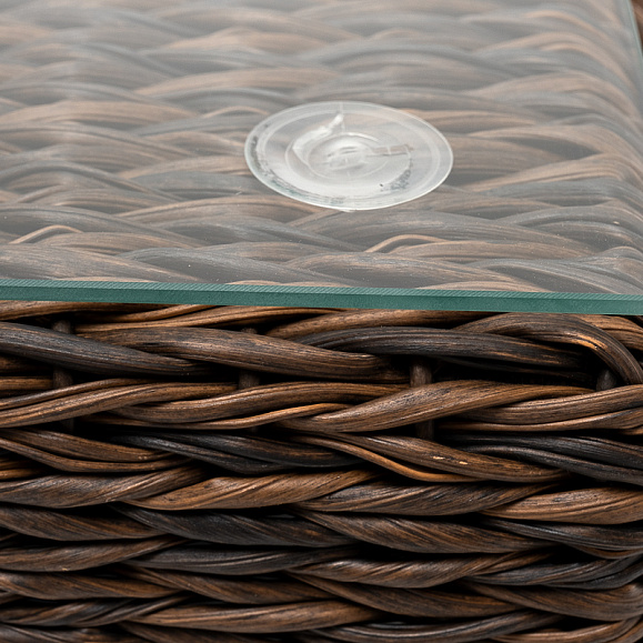 Лунго журнальный столик плетеный (гиацинт), цвет коричневый фото 5