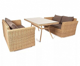 Обеденная группа Мокко 4SIS из искусственного ротанга, цвет соломенный