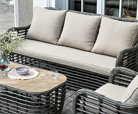 Ницца лаунж-зона из искусственного ротанга, цвет бронзовый