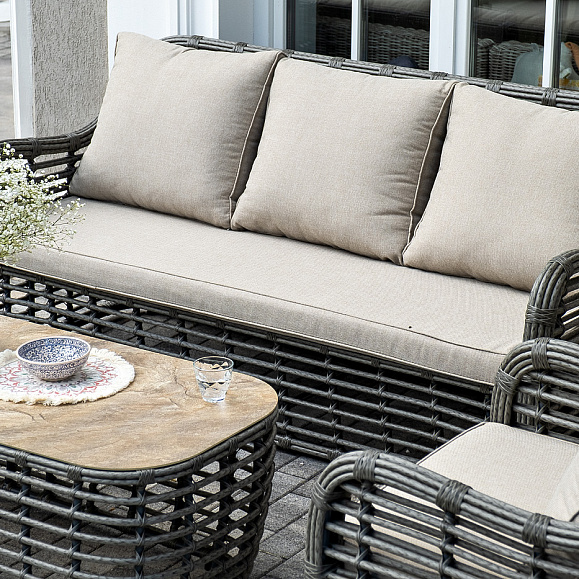 Ницца лаунж-зона из искусственного ротанга, цвет бронзовый фото 7