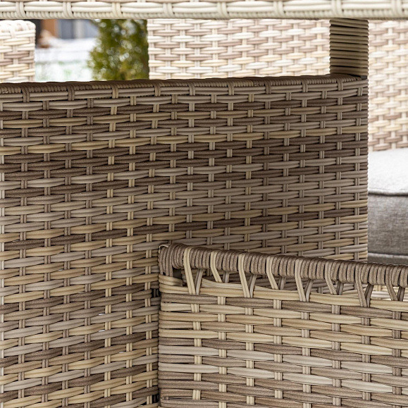 Обеденный комплект Karl Royal Family из искусственного ротанга с обеденным столом, цвет бежевый фото 8