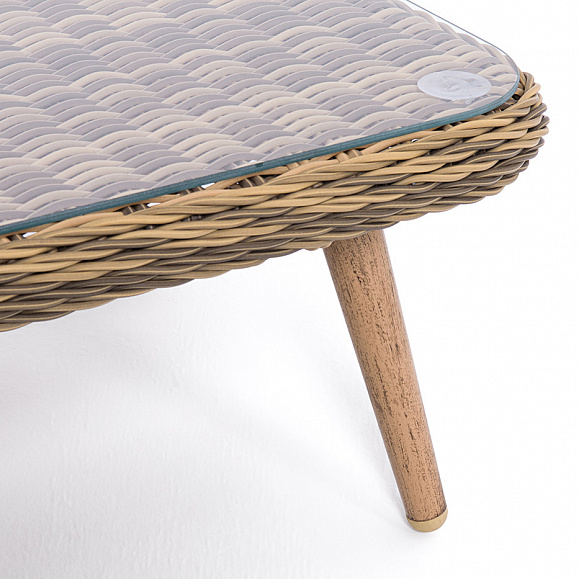 Прованс столик журнальный из ротанга, цвет соломенный фото 4