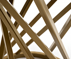 Сантьяго журнальный стол из HPL круглый Ø40 H55, каркас из стали золотой, цвет столешницы серый гранит