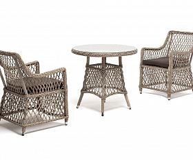 Обеденная группа Эспрессо-80 L 4SIS из искусственного ротанга, цвет бежевый