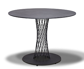 Диего обеденный стол из HPL круглый Ø90см, цвет серый гранит