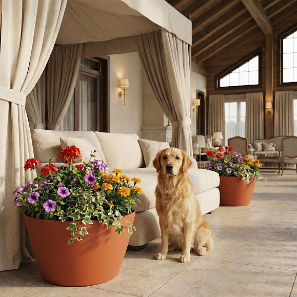 Кашпо Concretika Боул D80H45 Терракота 110 252 фото 1