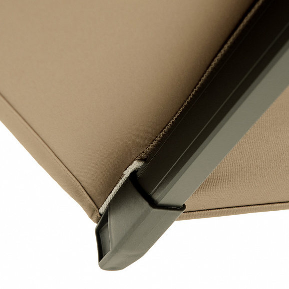 Римини зонт уличный 3х3м на боковой алюминиевой опоре, тент бежевый фото 6