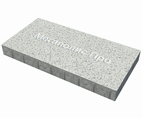 Пошаговая плита для дорожек 800x400x80 мм Терраццо белый с серым