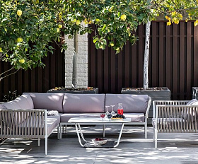 Лаунж-зона модульная Касабланка 4SIS из роупа (веревки), цвет серо-коричневый