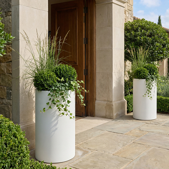 Кашпо Concretika Тюб Макси D40H60 Снежный фото 1
