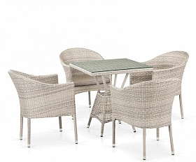 Комплект плетеной мебели T706/Y350-W85 4Pcs Latte