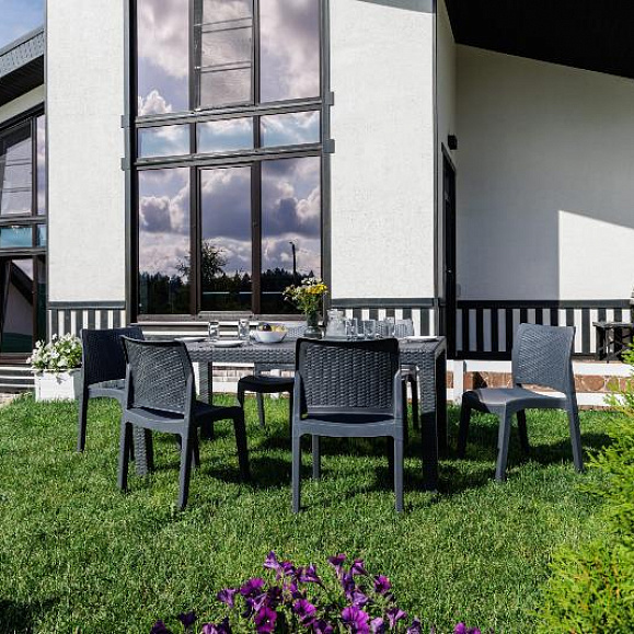 Обеденный комплект July M Royal Family из пластика, цвет графит фото 8