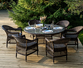 Обеденная Эспрессо–150 S 4SIS группа плетеная, цвет коричневый